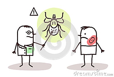 Doctor with patient, Lyme disease Vector Illustration