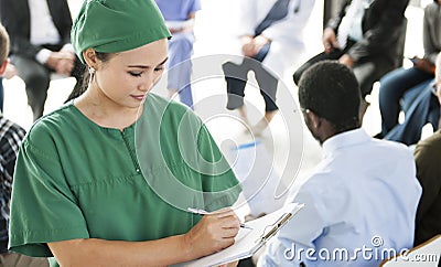 Doctor Patient Rehabilitation Counselor Psychology Medication Co Stock Photo