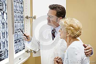 Doctor Patient Test Results Stock Photo