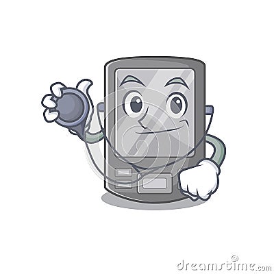 Doctor personal digital assistant on a character Vector Illustration