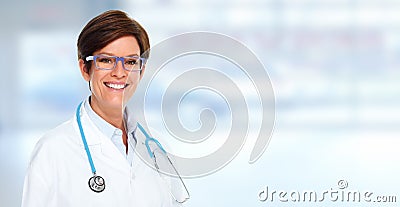 Doctor pharmacist woman. Stock Photo