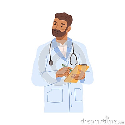 Doctor or practitioner, medical worker Vector Illustration