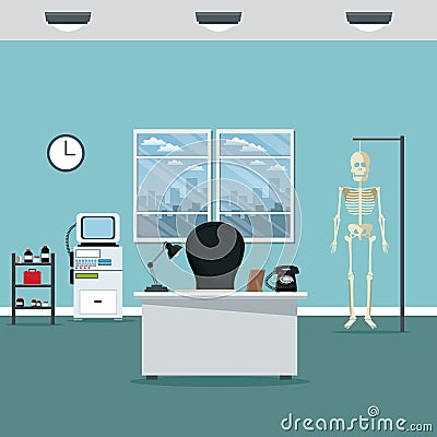 Doctor professional office hospital room Vector Illustration