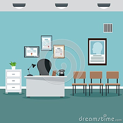 Doctor professional office hospital room Vector Illustration