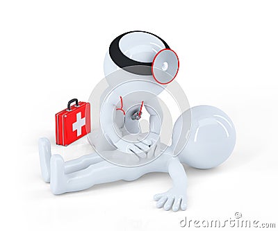 Doctor Providing First Aid Stock Photo