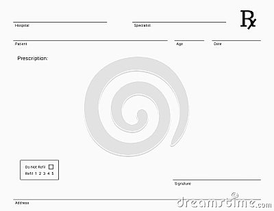 Doctor`s Rx pad template. Vector Illustration