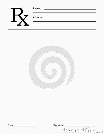 Doctor`s Rx pad template Vector Illustration