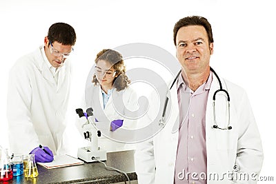 Doctor in Science Lab Stock Photo