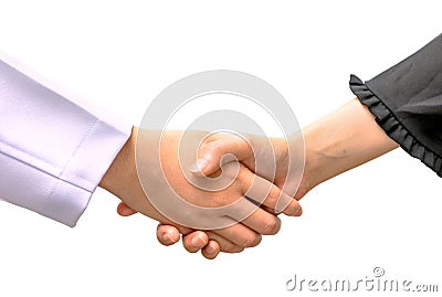 Doctor shakes hands with a patient Stock Photo