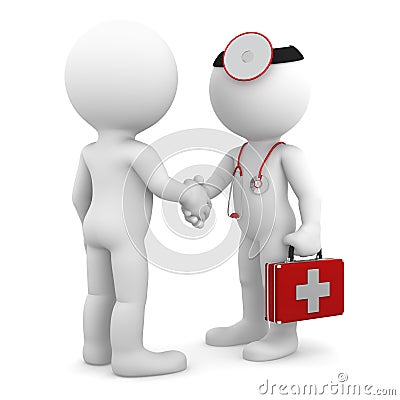 Doctor shaking hand with patient Stock Photo