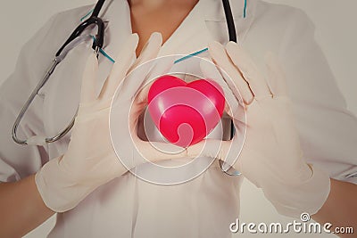 The doctor shows heart Stock Photo