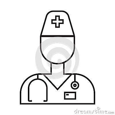 Doctor simple medicine icon in trendy line style isolated on white background for web applications and mobile concepts. Vector Vector Illustration