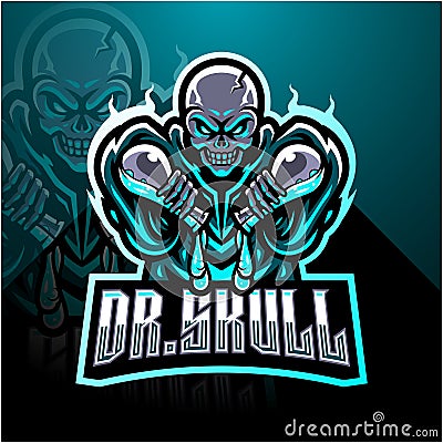 Doctor skull esport mascot logo Vector Illustration