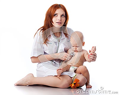 Doctor and small patient Stock Photo