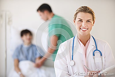 Doctor Smiling at Camera Stock Photo