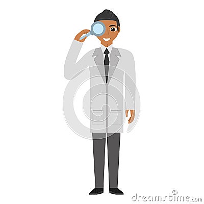 doctor staff hospital loupe Cartoon Illustration