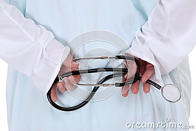 Doctor with stethoscope heart medical isolated Stock Photo