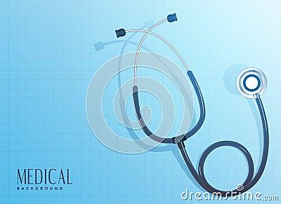 Doctor stethoscope object on blue background Vector Illustration