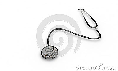 Doctor Stethoscope on white background; 3d render Stock Photo