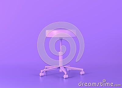 Doctor stool, Medical equipment in flat monochrome purple room, 3d rendering Stock Photo