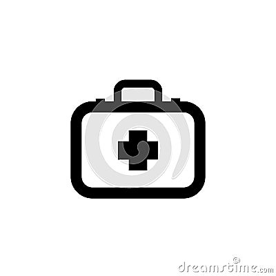 Doctor suitcase, healthcare simple black icon on white Stock Photo