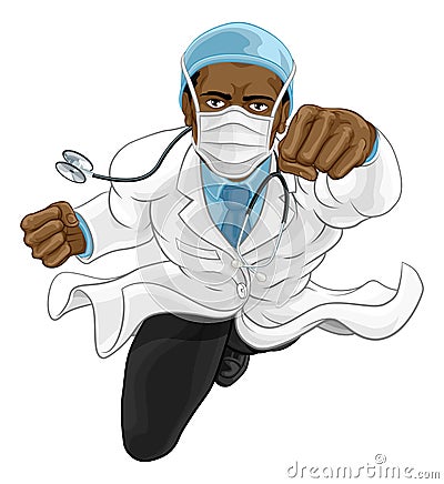 Doctor Super Hero Medical Concept Vector Illustration