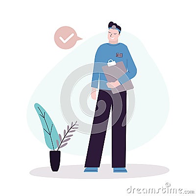 Doctor, surgeon or nurse in uniform. Medical professional. Concept of healthcare. Hospital and ambulance worker. Private Vector Illustration