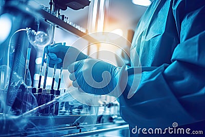 doctor in Surgeons team field holding medical instruments for surgery the patient in operation room Stock Photo