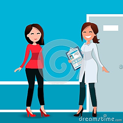 Doctor talking with patient Vector Illustration