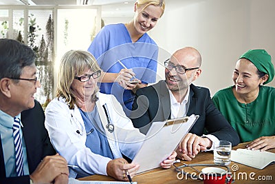 Doctor Teamwork Diagnosis Corporate Meeting Concept Stock Photo