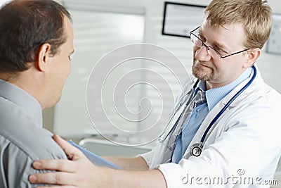 Doctor telling bad news Stock Photo