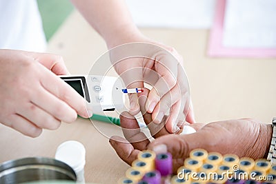 Diabetes fasting test Stock Photo