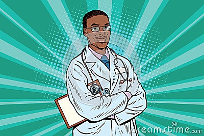 Doctor therapist confident smiles Vector Illustration