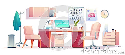 Doctor therapist office stuff set equipment room Vector Illustration
