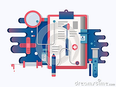 Doctor tools design flat Vector Illustration