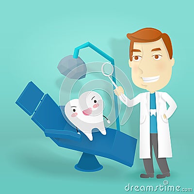 Doctor with tooth health concept Vector Illustration