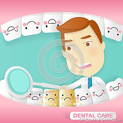 Doctor with tooth health concept Vector Illustration