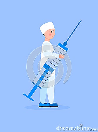 Doctor vector isolated for web, app. Therapist, surgeon, scientist are shown in cartoon style. Nurse is helping. Medical stuff Cartoon Illustration