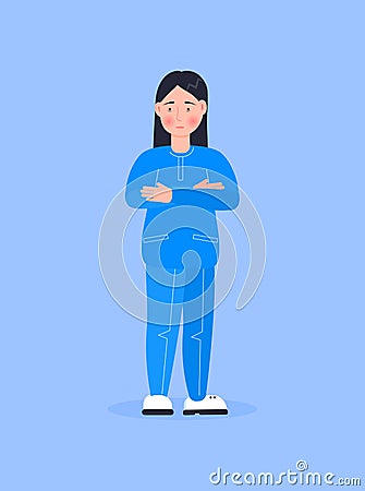 Doctor vector isolated for web, app. Therapist, surgeon, scientist are shown in cartoon style. Nurse is helping. Medical stuff Cartoon Illustration