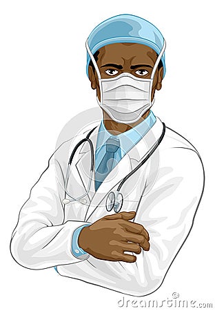 Doctor Wearing Medical PPE Vector Illustration