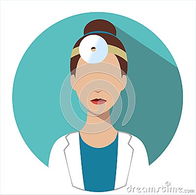 Doctor web icon. Otorhinolaryngologist avatar Vector Illustration