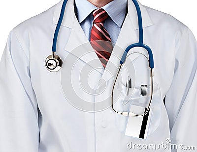 Doctor in White Coat Stock Photo