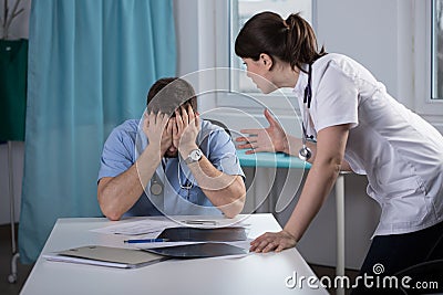 Doctor who commit medical error Stock Photo