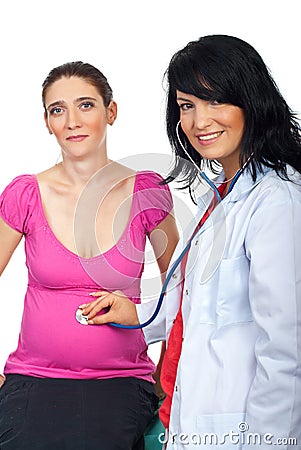 Doctor woman assess pregnant Stock Photo