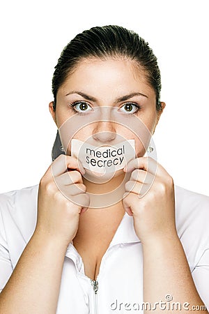 Doctor woman medical secrecy concept Stock Photo