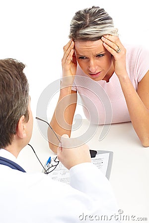 Doctor and woman patient Stock Photo