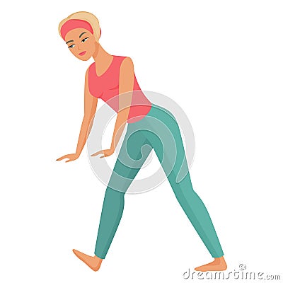 Doctor woman yoga practice Vector Illustration