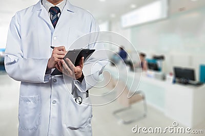 Doctor working with clack chart Stock Photo
