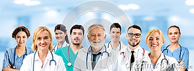 Doctor working in hospital with other doctors. Stock Photo