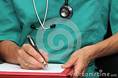 Doctor writting Stock Photo